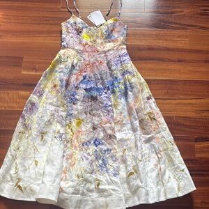 Zimmermann Floral Dress with Spaghetti Straps